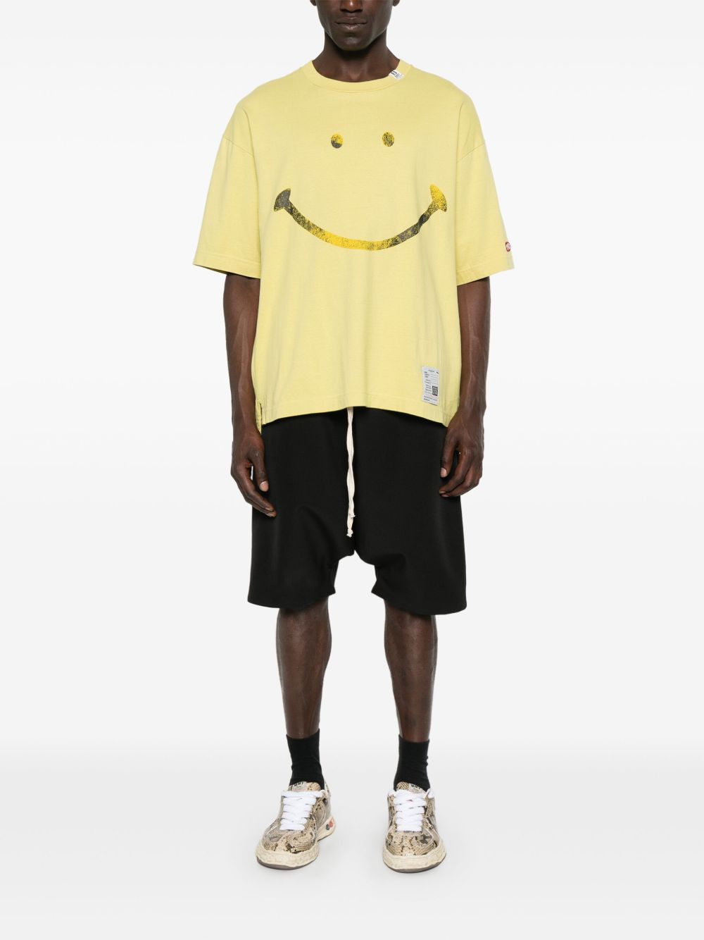MIHARA YASUHIRO｜ ( J14TS782 YELLOW) smily face printed tee man yellow - MAISON MIHARA YASUHIRO